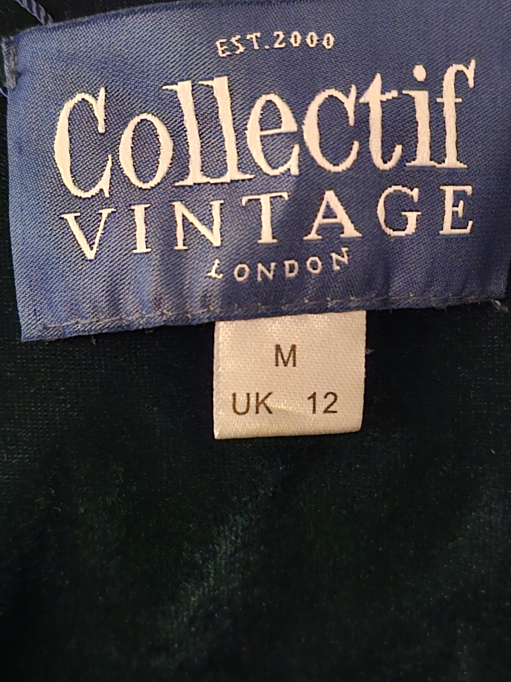 Collectif Vintage London Green Velvet Wiggle Dress UK 12 / US 8 - Picture 2 of 2